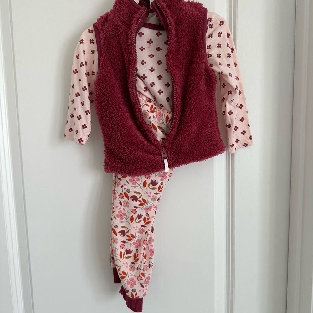 Chick Pea Burgundy and Pink 3-Piece Set